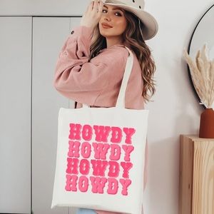 Howdy Preppy Tote Bag, Western Tote Bag, Aesthetic Tote Bag, Howdy Tote Bag